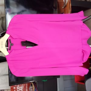 Guess blouse xs bright fuchsia open back sexy
